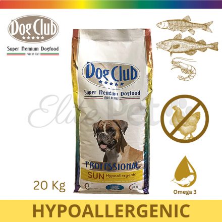 DOG CLUB SUN Hipoallergén halas kutyatáp felnőtt kutyáknak 20kg