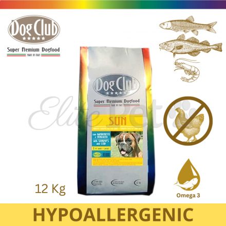 DOG CLUB SUN Hipoallergén halas kutyatáp felnőtt kutyáknak 12kg