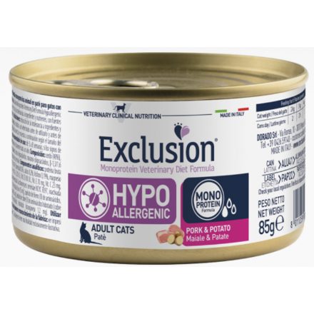 Exclusion Cat Hypoallergenic macskaeledel Pork&Potato 85gramm